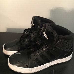 Size 8 black adidas high top sneaker